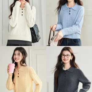 Lily Twisted Knit 00% Wool  Ne College Sle Knitted Sweater Women's Camere Knitwear Warm Simple Long Sve Slim Fit - AliExpress Sweaters&Jumpers