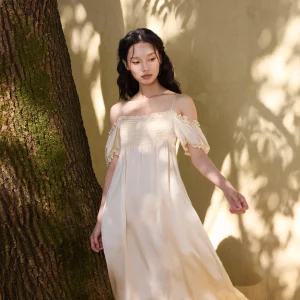 2026 Summer 100% Mulberry Silk Nightdress Women Bubble Sleeve Sexy Slip Dress Adjustable Strap Elegant Loungewear Outerwear - AliExpress Women's Sleep & Lounge