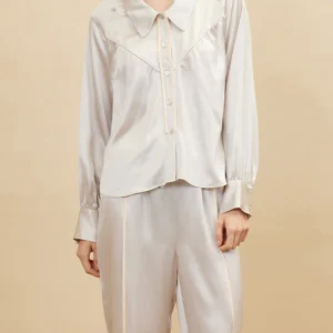 Winsleter-19MM 100%Real Silk Elegant Loungewear Set, Lapel Patchwork, Women Fashion Comfortable Homewear, 2026 Summer S64116CC - AliExpress Women's Sleep & Lounge