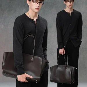 Large Capacity Top Layer Cowhide Tote Bag Minimalist Commuter Single Shoulder Handbag SFREEYA Brand Travel Pure Color - AliExpress Women's Handbags