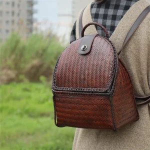 Vintage Distressed Bamboo Woven Backpack For Women Handmade Bamboo Craft Shoulder Bag Retro Casual Travel Beach Female Backpack - AliExpress Kitchen,Dining & Bar