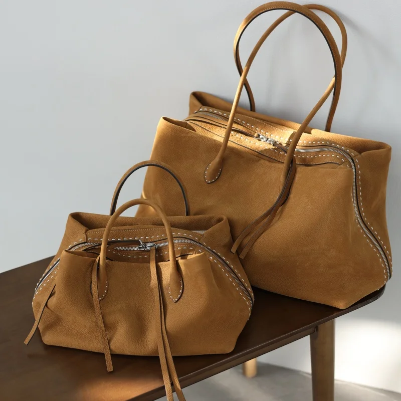 Luxury Genuine Leather Large Capacity Tote For Women Vintage Soft Crossbody Bags Two Size - AliExpress Women's Handbags