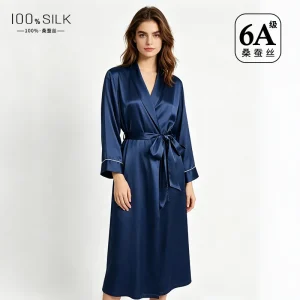 Women's 100% Mulberry Silk Robe Luxury Soft Spring Summer Bathrobe Bridal Morning Gown Outerwear Loungewear for Comfortable Styl - AliExpress Women's Sleep & Lounge