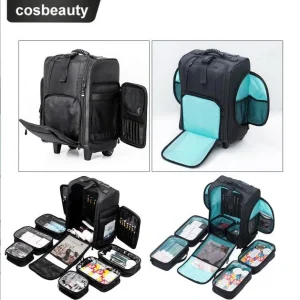 Women Trolley cosmetic Suitcase Women Makeup Nail tattoo Bag Suitcase Rolling Cosmetic Beauty Case Spinner Makeup  Train Case - AliExpress Luggage