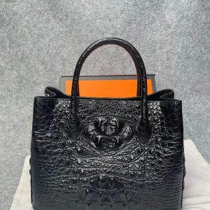 Women Elegant Designer Zipper Black Crocodile Genuine Leather Handbag Office Ladies Party Luxury Totes Real Alligator Skin Bag - AliExpress Women's Handbags
