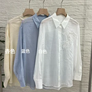 Women's 26 Spring/Summer Embroidered Flower Long-Sleeved Shirt Fashionable Versatile - AliExpress Shirts & Blouses