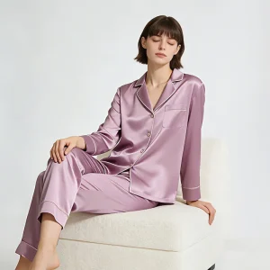 100% Natural Silk Women Pajamas Set 19 Momme Long Sleeve Button-Down Sleepwear Luxury Nightwear for Ladies Loungewear - AliExpress Women's Sleep & Lounge