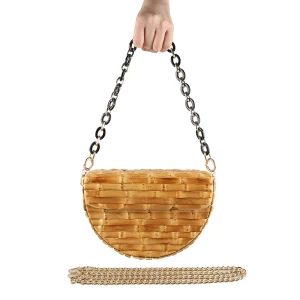 Half Round Moon Handbag Purse Nilerun Unique Handmade Natural Bamboo Root Messenger Shoulder Crossbody Bag - AliExpress Women's Handbags