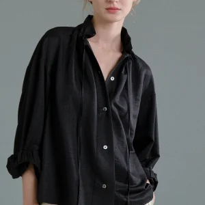 Early Autumn New Arrival iny Silk Wool Blend irt Dstring Design Commute Sle Long Sve Women's Faion Breathable - AliExpress Shirts & Blouses