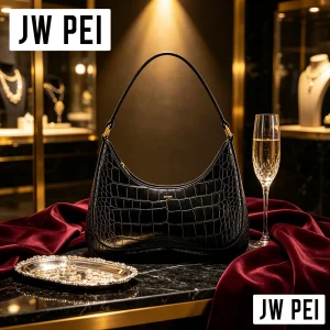 JW PEI Crocodile Print Underarm Hobo Bag Women Vintage PU Leather Shoulder Bag Fashion Gold Hardware Zipper Handbag Daily Purse - AliExpress Women's Handbags