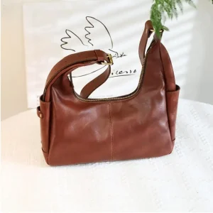 weekend shopping soft genuine leather women's shoulder bag casual fashion vintage luxury first layer cowhide female underarm bag - AliExpress Women's Handbags