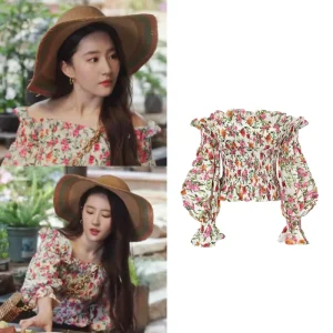 EXJR Floral Print One-Shoulder Shirt Women's Spring Summer Long Sleeve Casual Shirt Floral Patterned Shoulder Bared Ladies Top - AliExpress Shirts & Blouses