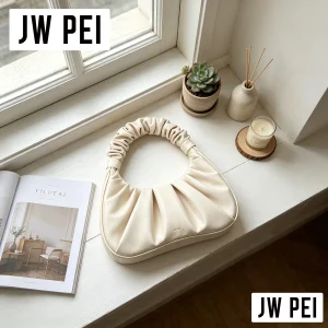 JW PEI Original Style Pleated Cloud Shoulder Bag Women Ruched Circular Handle Soft Leather Elegant Underarm Hobo Purse - AliExpress Women's Handbags