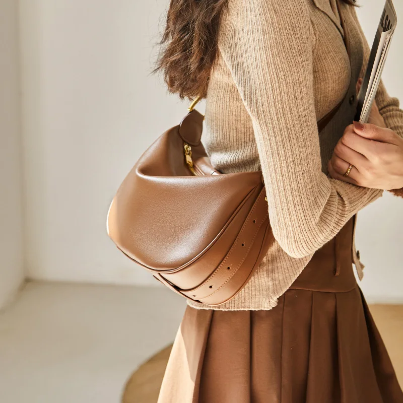 Women's 2025 New Spring and Summer Dumpling Bag High-end Underarm Genuine Leather Crossbody Bag Women's Bag Shoulder - AliExpress Women's Handbags