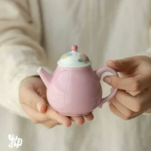 Wuyintang pink Hand Painted Hydrangea Teapot Single Pot Household Ceramic Maker For Women Fresh Kung Fu Tea Set - AliExpress Kitchen,Dining & Bar