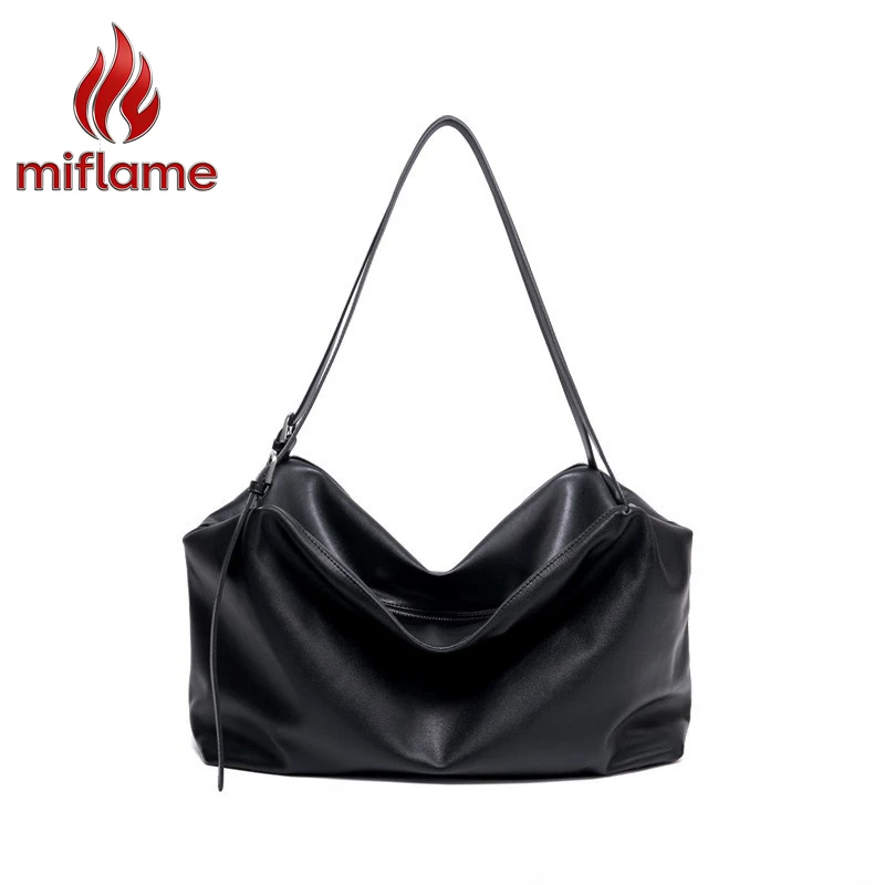 Classic Soft Women's Top Grain Leather Slouchy Casual Underarm Tote Bag with Large Capacity Daily Commuter Work Shoulder Bag - AliExpress Women's Handbags