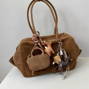 Autumn Winter Retro Suede Cowskin Tote Handbag Women Large Capacity Genuine Leather Armpit Bags Office Lady Single Shoulder Bag - AliExpress Women's Handbags