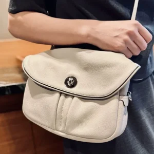 Office Ladies Soft Cowskin Genuine Leather Flap Bag Hasp Solid Color Casual Single Shoulder Handbag Women Casual Crossbody Bags - AliExpress Women's Handbags