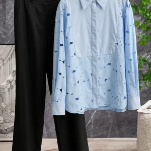 Ele Blue irt with Exquisite Embroidery Hollow out 3D Flowers Vintage Sle Cotton  Collar Long Sve Women's Top - AliExpress Shirts & Blouses