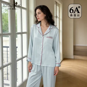 19 Momme 100% Silk Pajamas Set for Women Summer and Autumn Long Sleeve Home Service Silk Women's Pocket Pijama Set Loungewear PJ - AliExpress Women's Sleep & Lounge