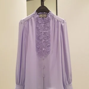 High-End Lace Trim Loose Fit Long Sve Korean Sle Women's irt Premium Polyester Fiber round Ne Button down - AliExpress Shirts & Blouses
