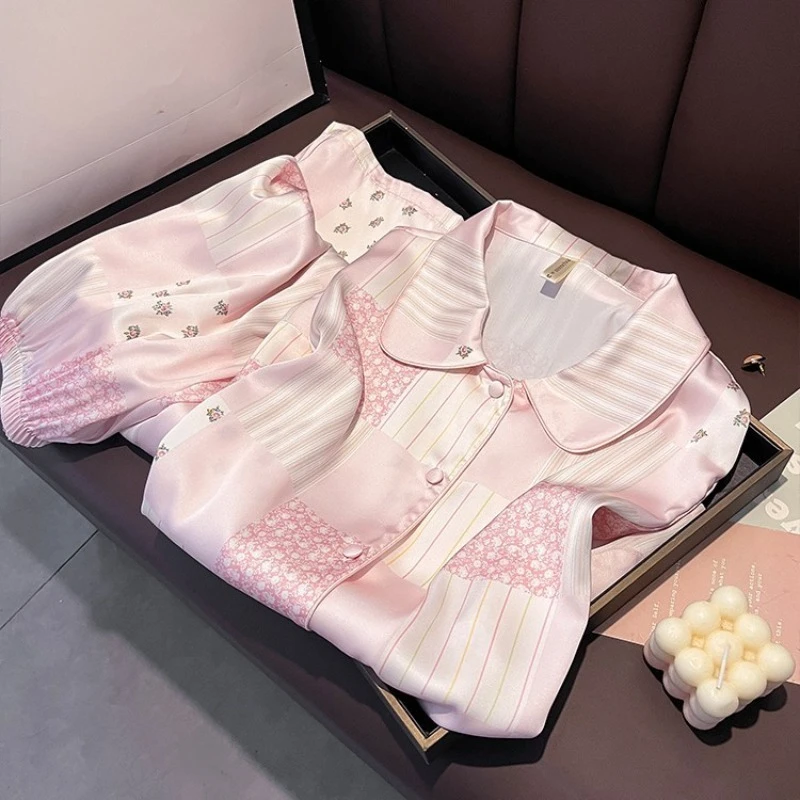 Women's Long Sleeved Long Pants Mulberry Silk Pajamas Set Casual Lightweight Loungewear Autumn Winter Spring Summer Sweet XL - AliExpress Women's Sleep & Lounge
