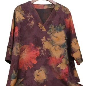 ZVAQS 100% Mulberry Silk Woman Clothes2026 Spring Summer Loose Elegant Silk Blouse Printed V Neck Xiangyunsha Women Shirt고퀄 티셔츠 - AliExpress Shirts & Blouses