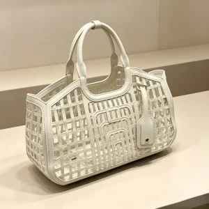 New Hollow Grid Women Handbag High‑end Designer Small Tote Bag Portable Ladies Basket Purse Removable Strap Cross‑body Bags - AliExpress Women's Handbags