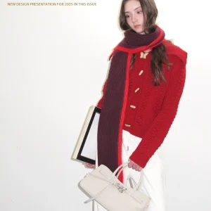 Cisas Red Knitted Sweater Coat Vol Winter Dye-In-Place Large Collar 3D Bean Flower Cleanfit Loose Sle Women's Online ... - AliExpress Sweaters&Jumpers