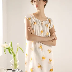 100% Mulberry Silk Princess Doll Sleep Dress Women's Summer Cute Print Mini Nightgown Sweet Pajama Nightdress Loungewear Chemise - AliExpress Women's Sleep & Lounge