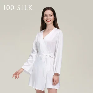 Light Luxury Women's Silk Nightgown Bathrobe 100% Mulberry Silk Summer Collection Elegant Waist Design Robe Elegant XL Size Cozy - AliExpress Women's Sleep & Lounge