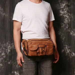 Vintage Fashion Leather Chest Bag Women's Frosted Leather Waistpack Outdoor Sports Shoulder Bag Multi functional Crossbody Bag - AliExpress Women's Handbags