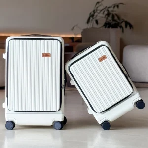 Side-Opening Suitcase on Wheels 24''26'' Inch Multifunctional with Cup Holder 20 Inch Carry-On Luggage Women's bag for Travel - AliExpress Luggage
