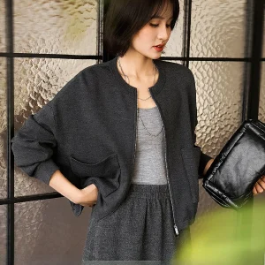 Xiao Han Ge Zipper Full Wool Yangzi Yarn Simple Sle Long Sve Knitted Cardigan Warm Casual round Ne Coat for Women - AliExpress Sweaters&Jumpers