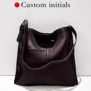 Custom Initials Leather Tote Bags For Women Luxury Designer Handbags Purses 2026 New In Cowhide Large Capacity Underarm Shoulder - AliExpress Women's Handbags