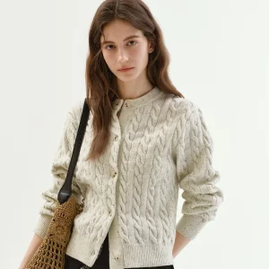 Fano Basic Versatile Knitted Cardigan Women's Spring 2026 Long Sleeve Embroidered Letter Pattern Anti-Ball Easy Care Knitwear - AliExpress Sweaters&Jumpers