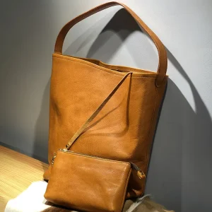 Simple Casual Luxury Organizer Genuine Leather Women's Tote Bag Weekend Outdoor Daily Shoulder Bag Real Cowhide Shopping Handbag - AliExpress Women's Handbags