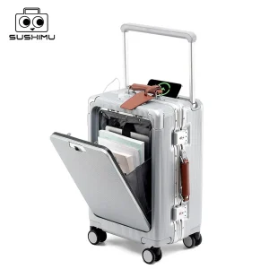 Wide Trolley Luggage Front Opening Multi-Functional Women 20-Inch Small Lightweight Boarding Box 24-Inch Men's Suitcase - AliExpress Luggage