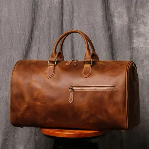 Leathfocus Men's Cowhide Travel Bag Women's Weekend Handbag Large Capacity Vintage Duffle Bag Crazy Horse Leather Laptop Bag - AliExpress Travel Bags