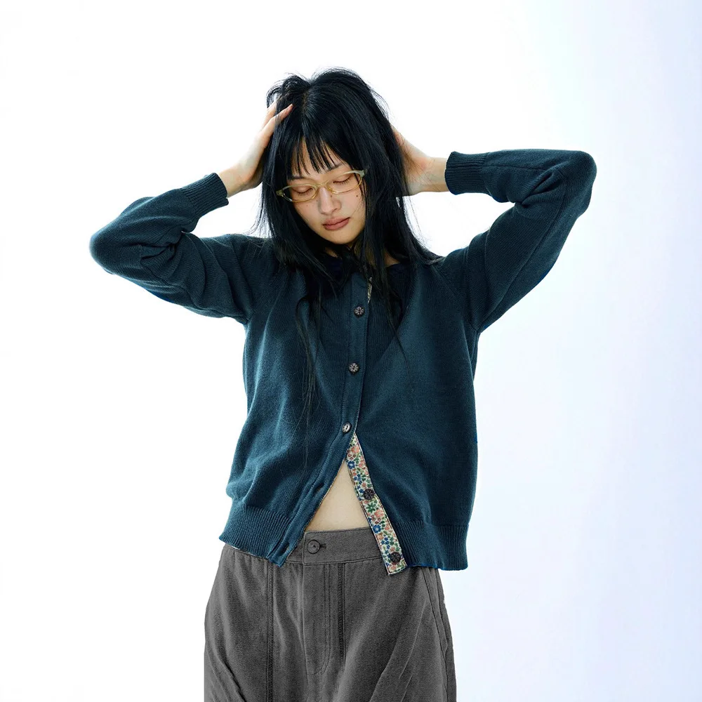 Women's Loose Knitted Long Sve Cardigan Pure Cotton Autumn 2025 Basic Sle Coat Casual Comfortable Pure Color Floral Design - AliExpress Sweaters&Jumpers