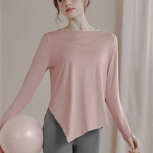 Women's Yoga Fitness Long Sleeve T-Shirt Loose Comfortable Quick Dry Breathable Antibacterial round Neck Top for Autumn Winter - AliExpress Shirts & Blouses