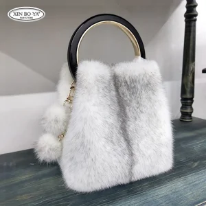 Designer Brand Bags Natural Fur Handbag Women Leather Handbags New Luxury Mink Fur Ladies Hand Bags Purse Fashion Shoulder Bags - AliExpress Women's Handbags