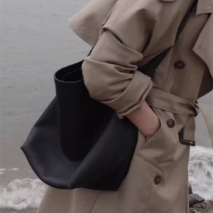 HOUSE OF HIYA Minimalist Bucket Tote in Premium Top-Grain Leather - AliExpress Women's Handbags