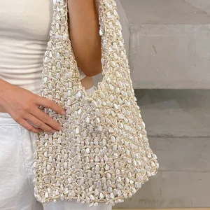 Fashion Versatile Pearl White Beading Bag Handheld Women Summer New Style Light Luxury Single Shoulder Underarm Bag - AliExpress Women's Handbags