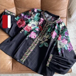 HEIDD Vintage Heavy Embroidery round Neck Loose Shirt Spring 2026 Floral Cotton Long Sleeve Women's Comfortable Breathable Shirt - AliExpress Shirts & Blouses
