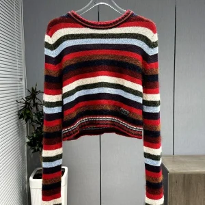 Casual Streetwear Women Vintage Stripe Designer Autumn Winter Fashion Loose Fit Sweater Knitted Tops Pullover Jumpers Knitwear - AliExpress Sweaters&Jumpers