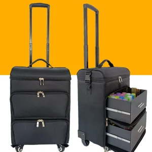 Women Makeup Artist Manicure Hairdresser Cosmetic Barber Suitcase Vintage Canvas Beauty Case Storage Trolley Case - AliExpress Luggage