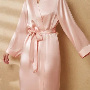 BirdTree, 100%Real Silk Simple Night-robe, Women V Neck Long Sleeve, Elegant Sexy Pajamas Robe, 2024 Summer Autumn New P469123QM - AliExpress Women's Sleep & Lounge