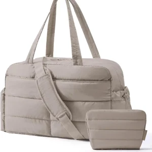 Women's Lightweight Puffer Gym Bag, 31L Quilted Duffle Travel Tote, Water Resistant Weekender for Gym, Travel, Hospital – - AliExpress Travel Bags