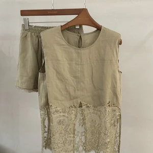 Artistic Style Linen Two-Piece Set Summer 2026 Women's Sleeveless Top Shorts Breathable Comfortable Loose Fit round Neck Design - AliExpress Shirts & Blouses